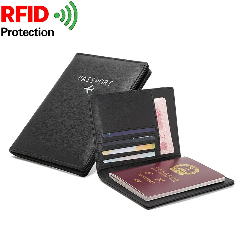 

Бумажники из искусственной кожи с RFID-защитой для мужчин и женщин, держатель для паспорта, Многофункциональный пластиковый чехол для банков...