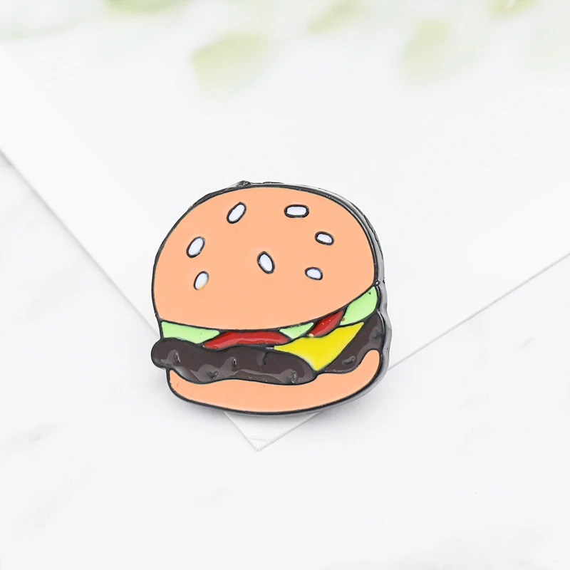 Булавки для гамбургеров броши в виде подарок foodie булавка лацкана девочек fastfood
