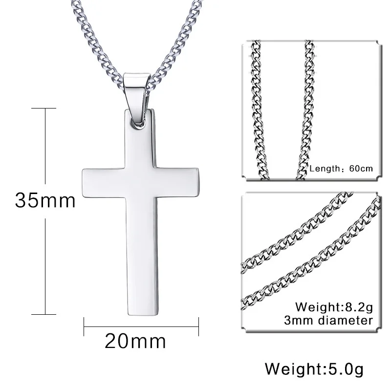 Ожерелье мужское из нержавеющей стали с гравировкой 24 дюйма|male jewelry|curb chaincross necklace