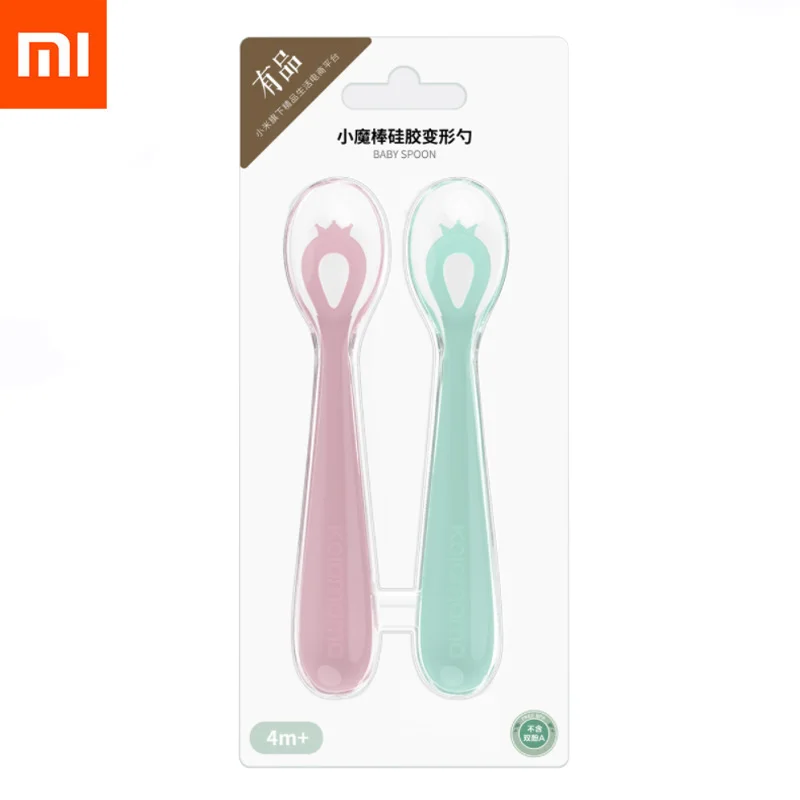 2 шт Xiaomi Mijia Kola Mama детская силиконовая ложка для кормления безопасный силикагель для детей