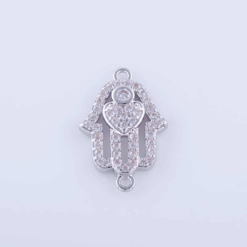 5 шт. подвески в виде сердца из циркона для браслетов|charms for bracelet making|hamsa charmcharms