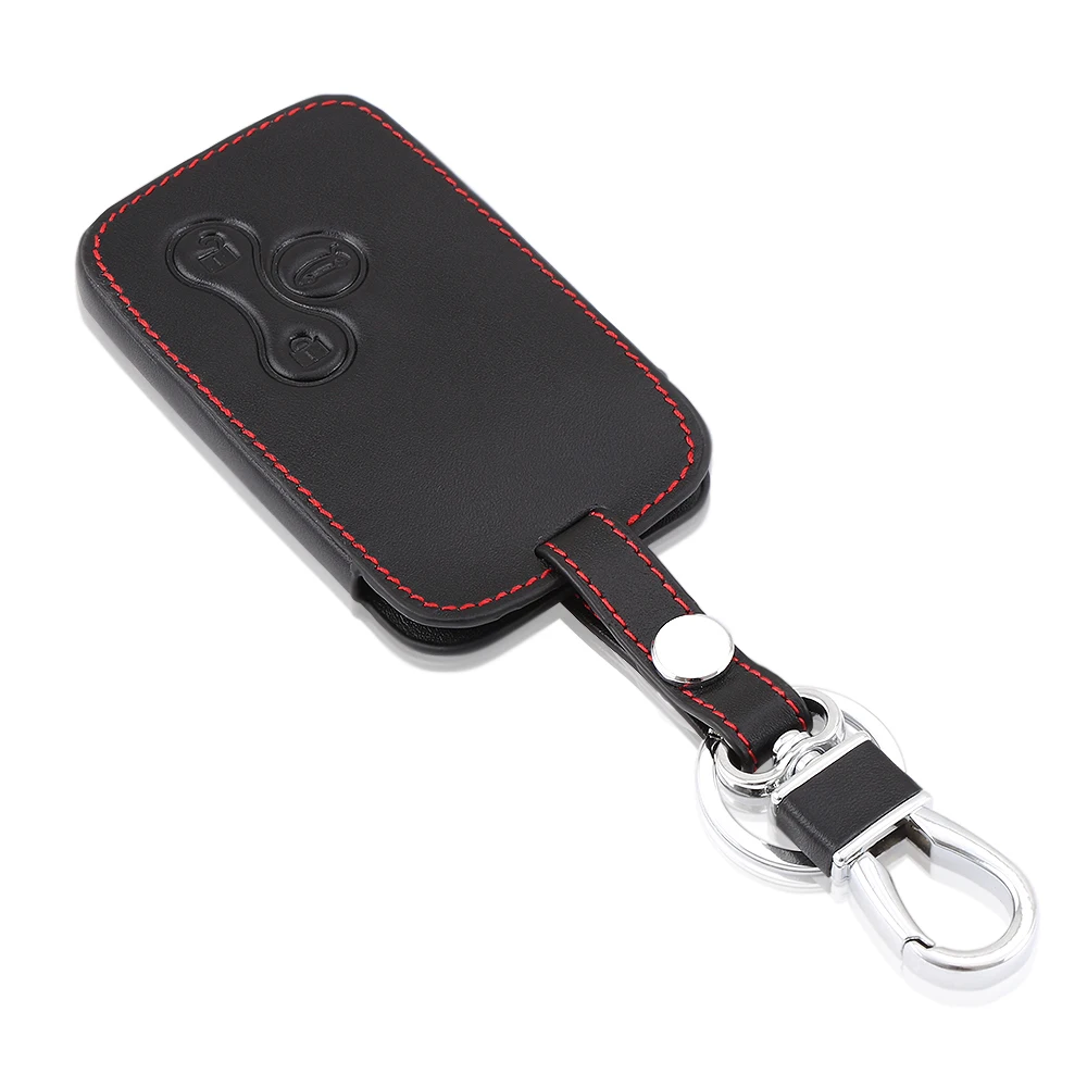 Кожаный чехол для ключей Renault Clio Megane Scenic Grand 3 кнопки Smart Keyless Entry дистанционного