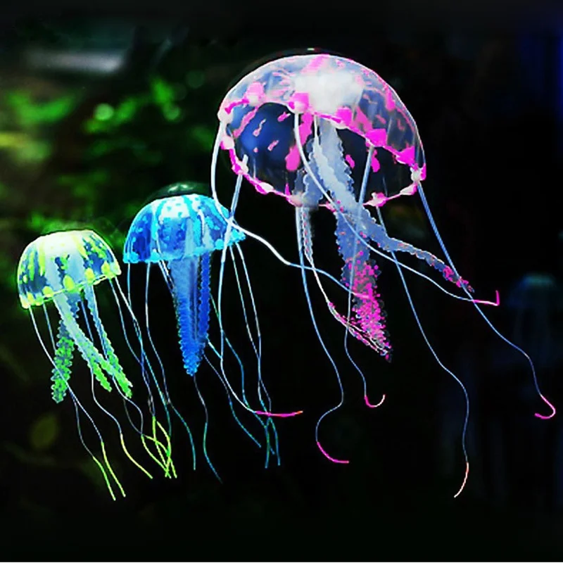 Флуоресцентная Медуза украшение для аквариума Подлинная имитация трубки декор
