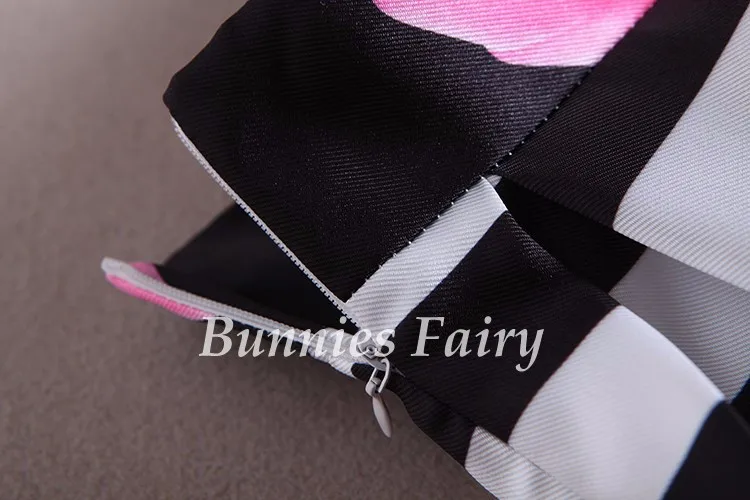 BunniesFairy Женская милая Ретро розовая роза цветочный принт черный белый полосатый длинная юбка миди Высокая талия плиссированная пачка Saia Feminina