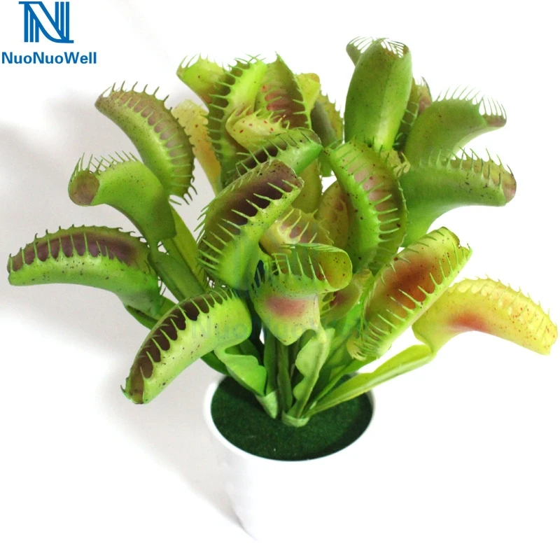 Искусственное растение NuoNuoWell 9 5 дюймов венерина Flytrap зеленое/фиолетовое средство