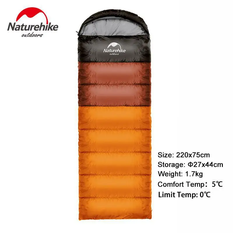 Naturehike спальный мешок для кемпинга из хлопка, Сверхлегкий Двойной спальный мешок для людей, переносные уличные туристические спальные мешки - Цвет: Orange-1.7kg