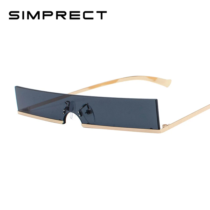 SIMPRECT маленькие квадратные солнцезащитные очки без оправы для женщин 2021 модные