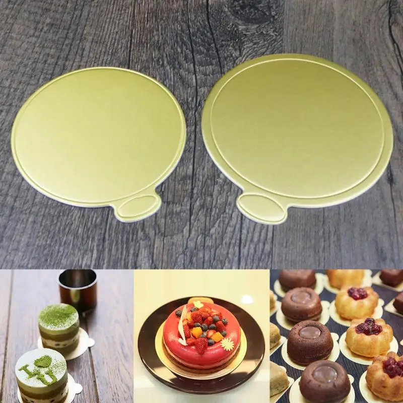 100 шт DIY 8 см круглый папье-маше торт база одноразовые бумажные подставки практичный кекс доска портативный служить мусс основы коврики