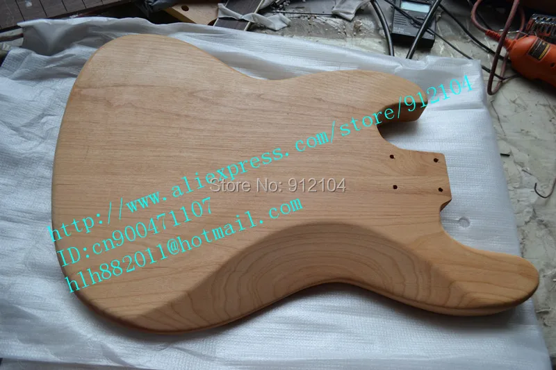 Бесплатная доставка новая необработанная электрическая бас гитара с корпусом из