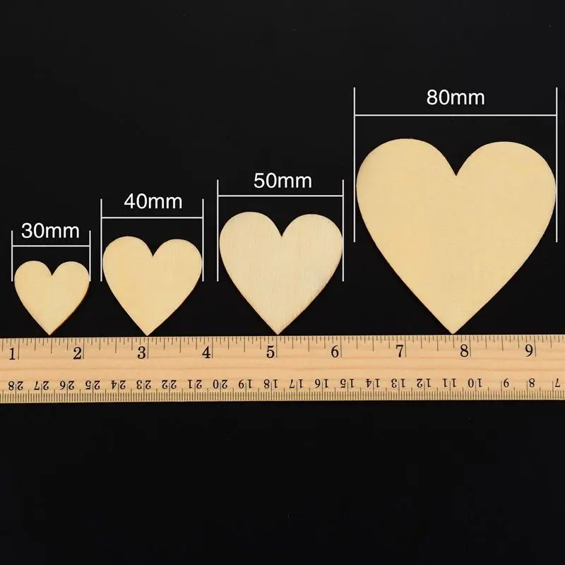 Горячая Распродажа 160 шт в форме сердца для пустая деревянная сердце украшение
