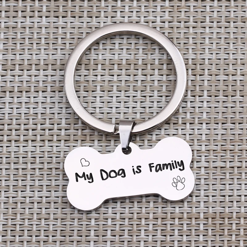 Брелок My Dog Is Family для домашних животных собак Lover мам ID брелок из нержавеющей стали