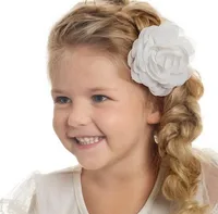 10pcs/lot Boutique Chiffon flower with clip Girls Flower hairpins Kids Floral Hair clips hair flower Bebes acessorio para cabelo