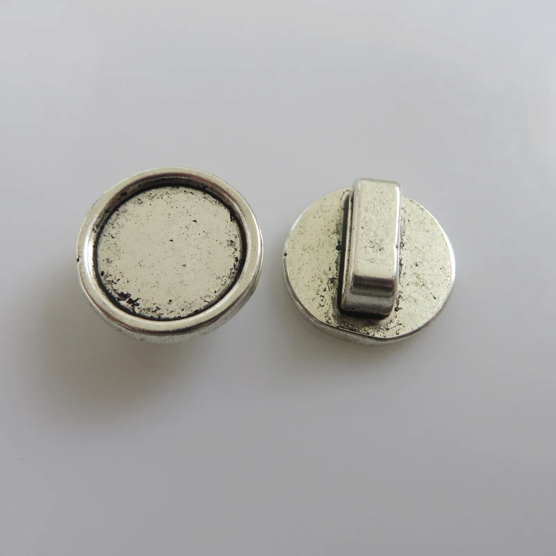 10pcs Antique Tone Spacer Button Slider For 10mm 5mm Flat Leather Cords Bracelet Jewelry Making | Findings &amp Components