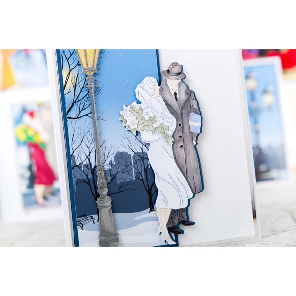 Young couple and street light Metal Cutting Dies Stencils for DIY Scrapbooking Decorative Embossing card making | Дом и сад