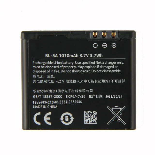 Оригинальный BL-5A аккумулятора телефона для Nokia Asha 502 1010 mAh | Мобильные телефоны и