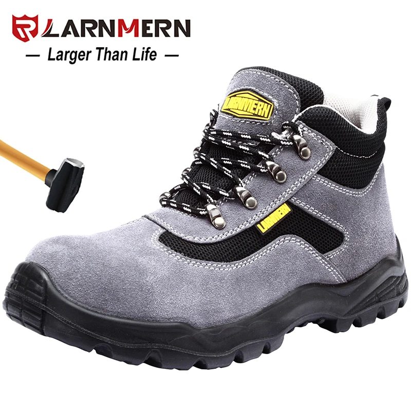 LARNMERN Men's Work Safety Shoes Steel Toe Breathable Anti-smashing Insulation Sandproof Non-slip Construction Protective Boots | Обувь
