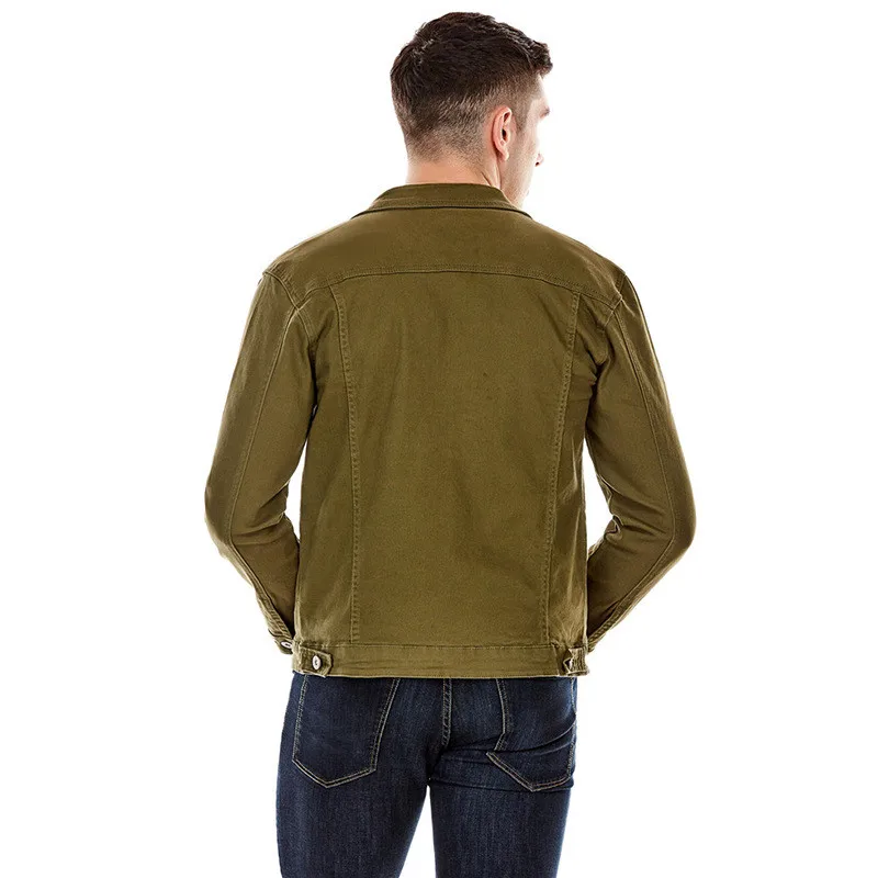 Модные для мужчин обувь мальчиков Slim Fit джинсовая куртка стрейч водителя