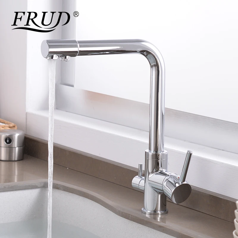 FRUD Новое поступление хром Чистая Вода Кухня Раковина кран поворотный носик