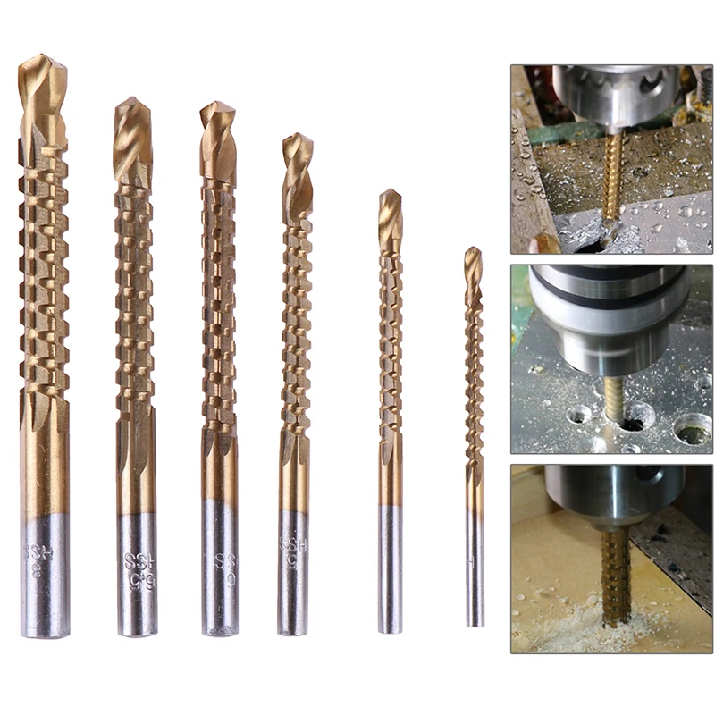 

6Pcs/set Hss Countersink Drill Bit Titanium Coated Hss Saw Drilling Power Tools Drilling electric drill