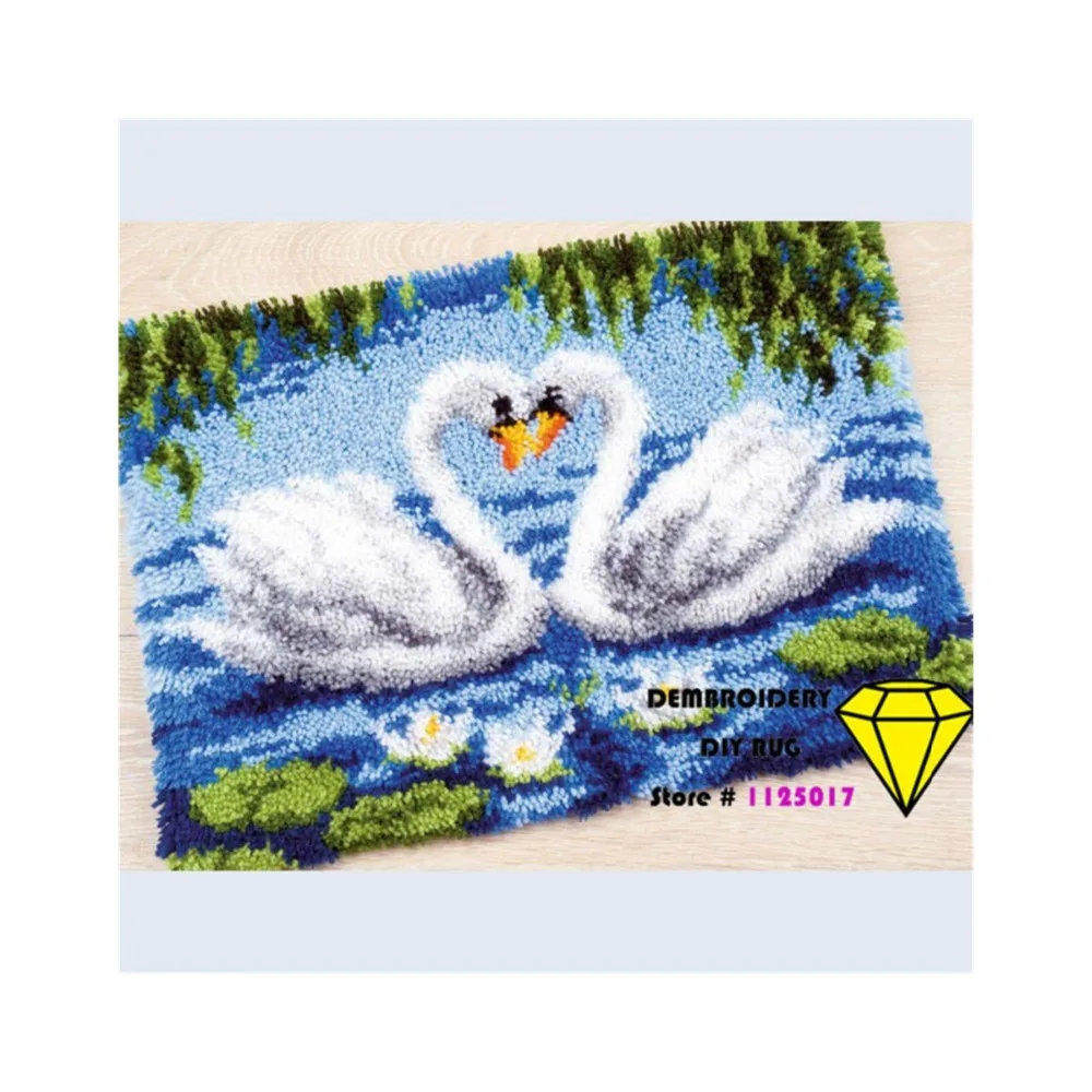 Вышивка DIY ковер изображение лебедя ковров пряжа крючок для вышивания шов из