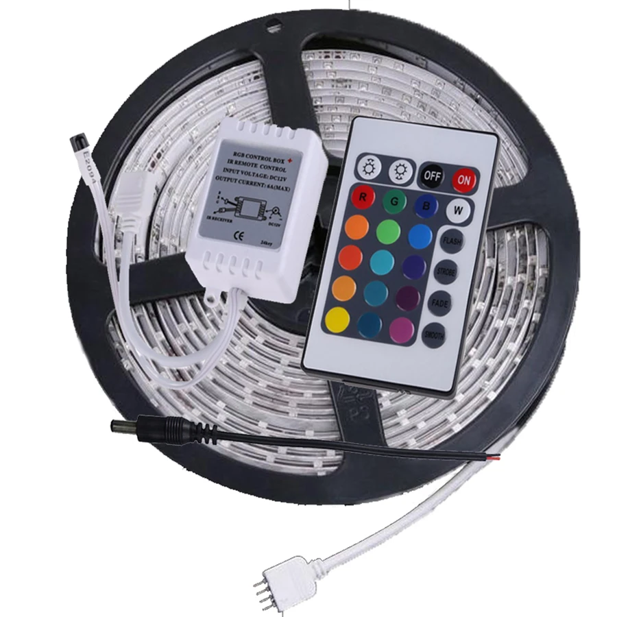 Водонепроницаемая светодиодная лента IP65 5 м LE Strip Light RGB 3528 300 светодиодов + пульт