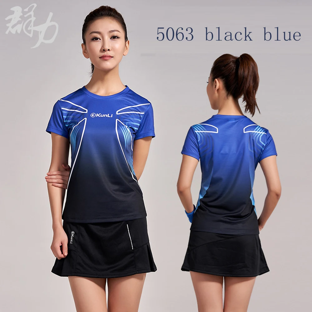 Kunli 2018 new men's women's tennis shirt outdoor sports  clothing running badminton clothing basketball short T-shirt shirt