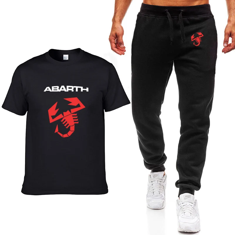 Модные летние мужские футболки автомобиль ABARTH логотип печать хип-хоп Повседневная хлопковая футболка с коротким рукавом высокого качества брюки костюм мужская одежда - Цвет: 03