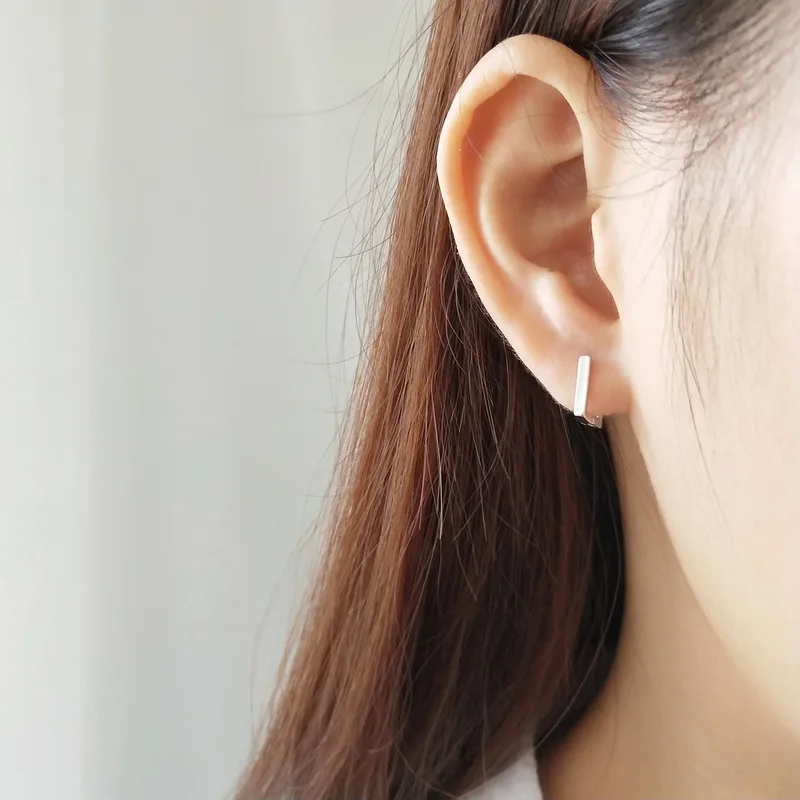 TOTASALLY Hot Cool Men's Stud Earrings Real 925 Sterling Silver Fashion Stylish Tiny Square Women's Earrings For Party Show