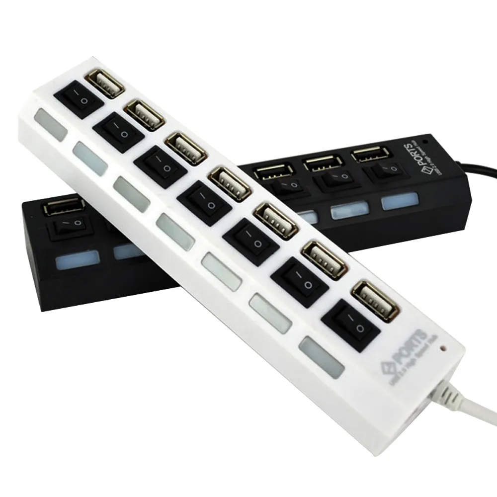 Новый Высокоскоростной 7-портовый Переключатель ВКЛ/ВЫКЛ USB 2 0 концентратор