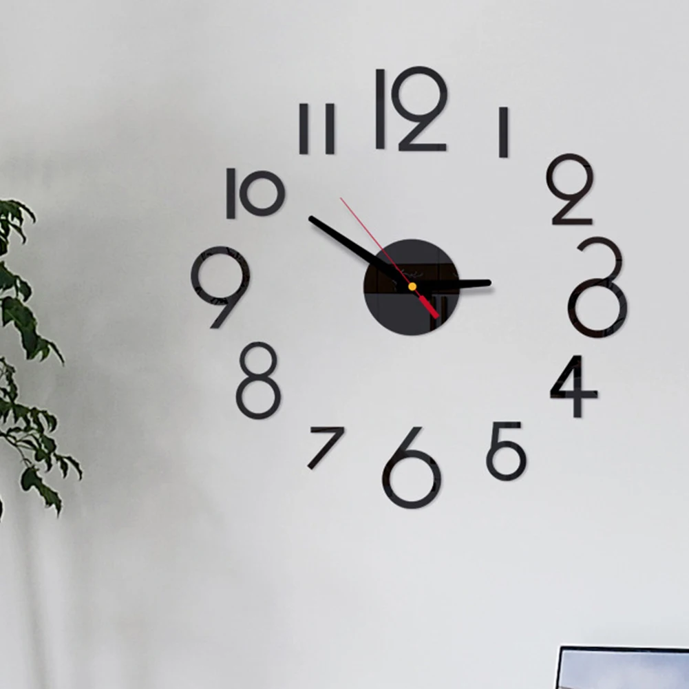 DIY Батарея работает настенные часы акриловое зеркало для домашний Удобный