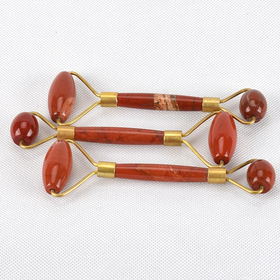 Natural Red Jaspe Facial Massage Roller Practical Jade Anti Wrinkle Treatment Body Head Portable Beauty Health Care Tools | Дом и сад