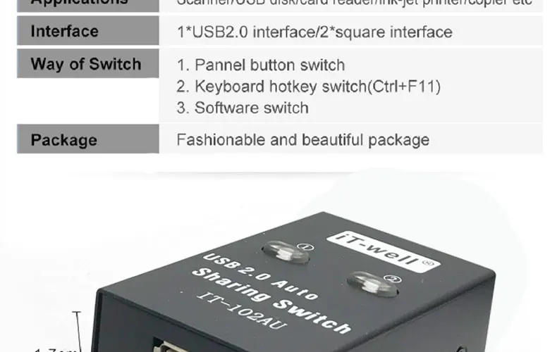 Usb принтер автоматический Коммутатор Концентратор разветвитель 2 хоста поделиться одним принтером отправить два кабеля печати Поддержка любого USB interfac IT-102AU
