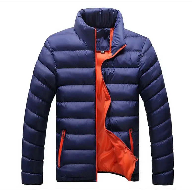 

Plus size 4XL Winter Mountain Men Jacket Casual Cotton Men Slim Stand Collar Cotton Burst Models Down Jacket Warm M-4XL