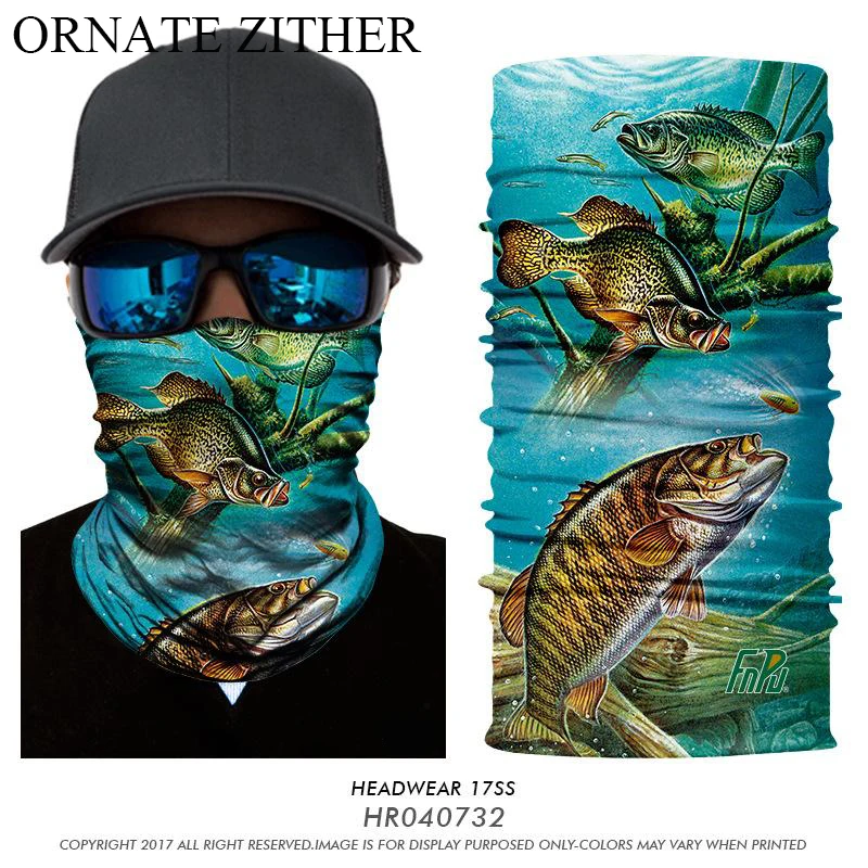 3D форель головная повязка Бесшовные Волшебные шеи Gaiter лицо шарф маска приманки