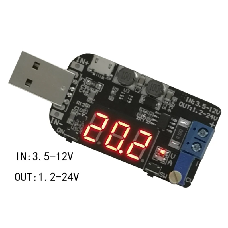 With Current Usb Adjustable Buck-Boost Power Supply Voltage Regulator Module 5V To 3.3V 9V 12V 18V24V Dpl | Электроника