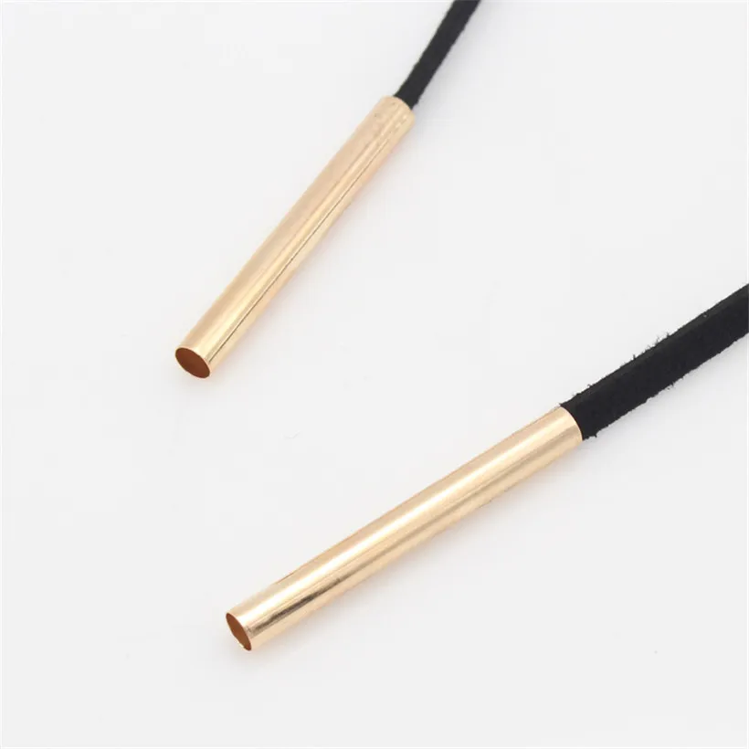 Длинное ожерелье-чокер черное недорогое для ювелирных изделий из кожи модное