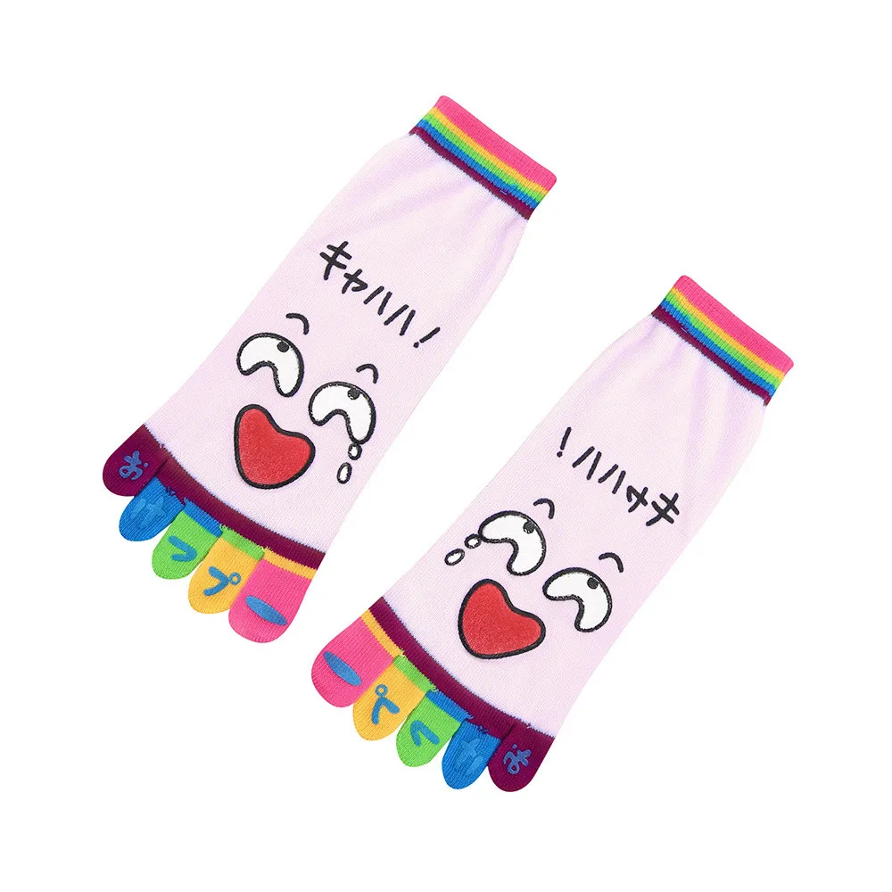 Женские носки mujer носки женские дышащие женские Девочки мультфильм носок носки пять пальцев хлопчатобумажные забавные носки T429