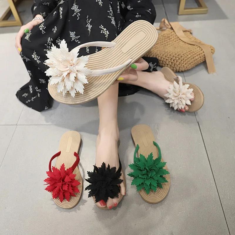 Летние шлепанцы женские на плоской подошве женская обувь пляжные вьетнамки с