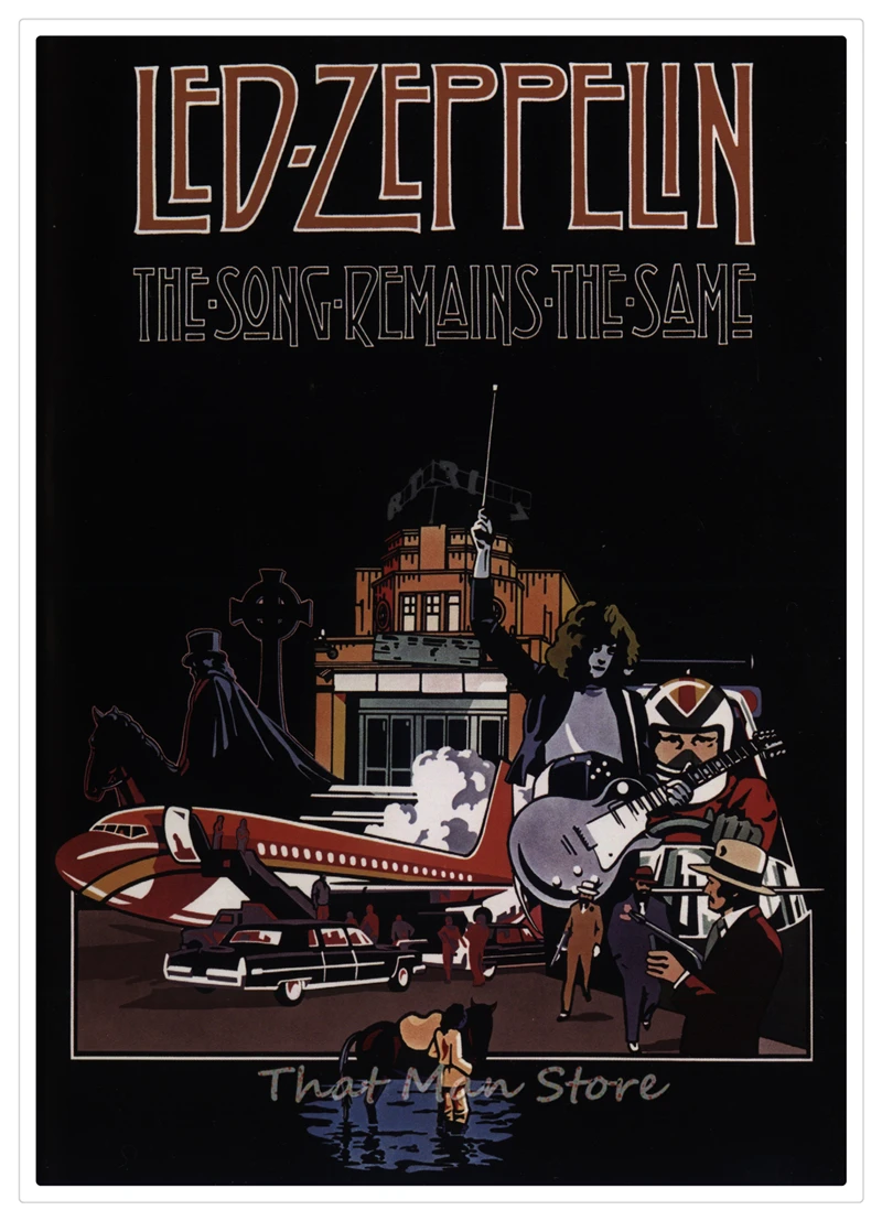 Led Zeppelin белая крафт-бумага рок плакат классический старый постер музыкальной группы часть 2 42*30 см - Цвет: Цвет: желтый