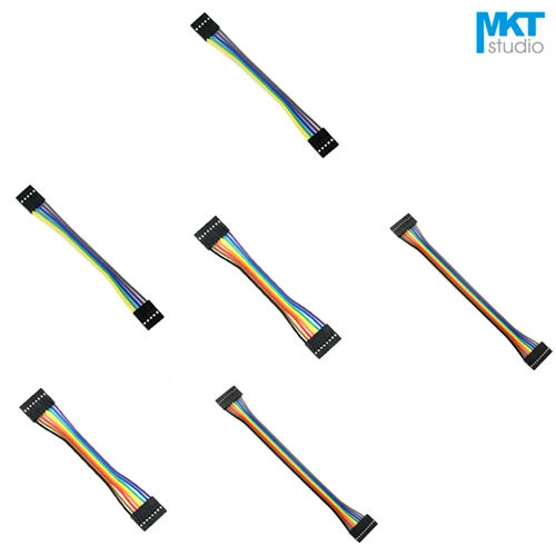

100Pcs 30cm AWG26 2.54mm Pitch Parallel Joint DuPont Wire With Double Header 5P 6P 7P
