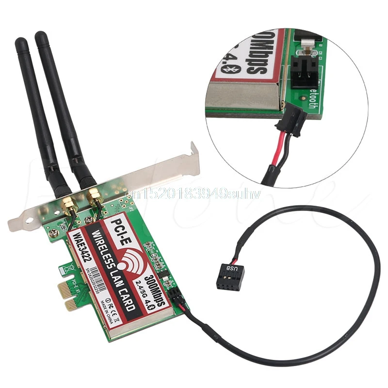 Высокое качество двухдиапазонный Bluetooth 4 0 PCI e 300 Мбит/с экспресс карта сетевой Wlan