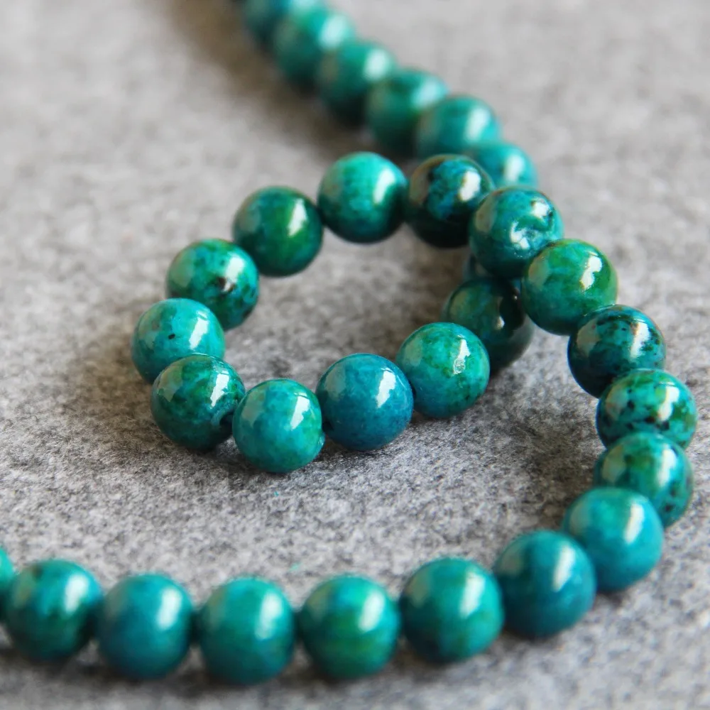 Для ожерелья и браслета 10 мм натуральный многоцветный Азурит бусины из