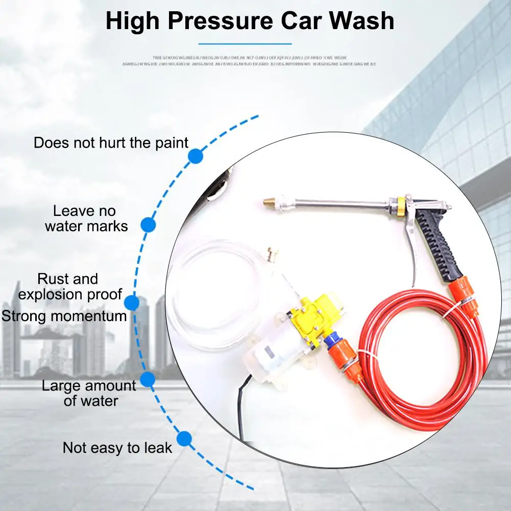 Цена Электрическая Мойка высокого напряжения 12 В, портативная автомобильная мойка высокого давления, спрей-очиститель для автомобиля