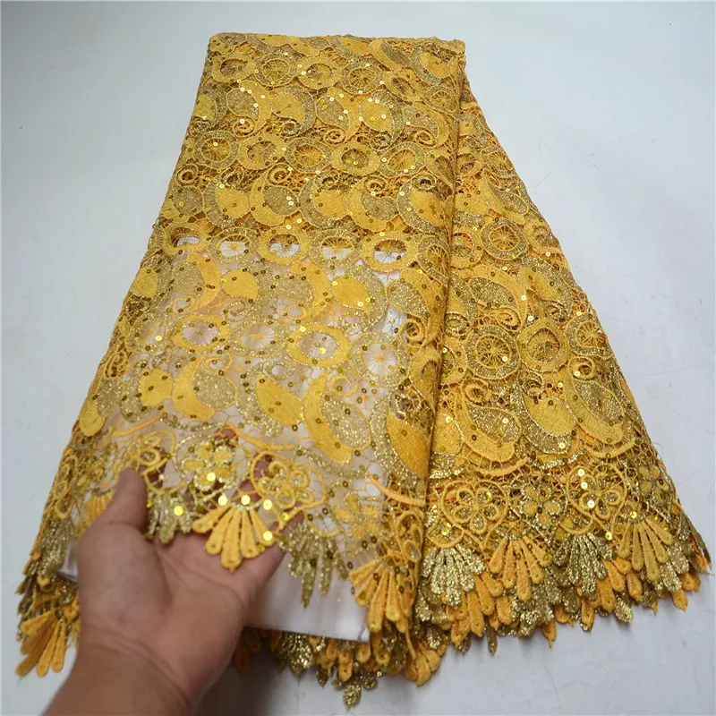 2019 New design hot sale Fashion African guipure lace high quality Nigerian sequins fabric cord laces for party PSA762-6 | Дом и сад