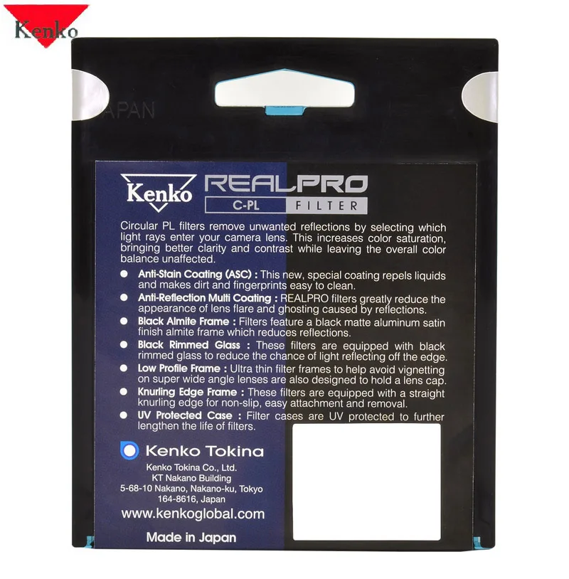 KENKO 52 мм REALPRO CPL CIR PL тонкий кольцевой поляризационный фильтр Защита объектива