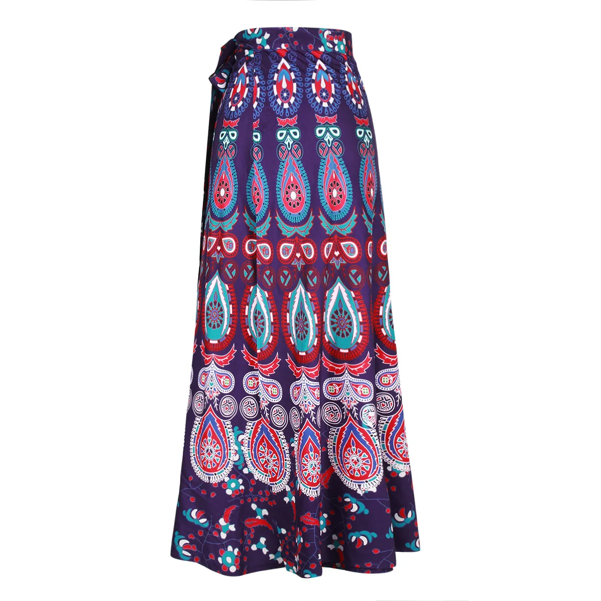 Fashion Bohemian Style Flower Printed Dress Women High Waist Long Skirt Indian Pakistan Clothing Party Femme Sexy African Outfit - Цвет: BEZ007