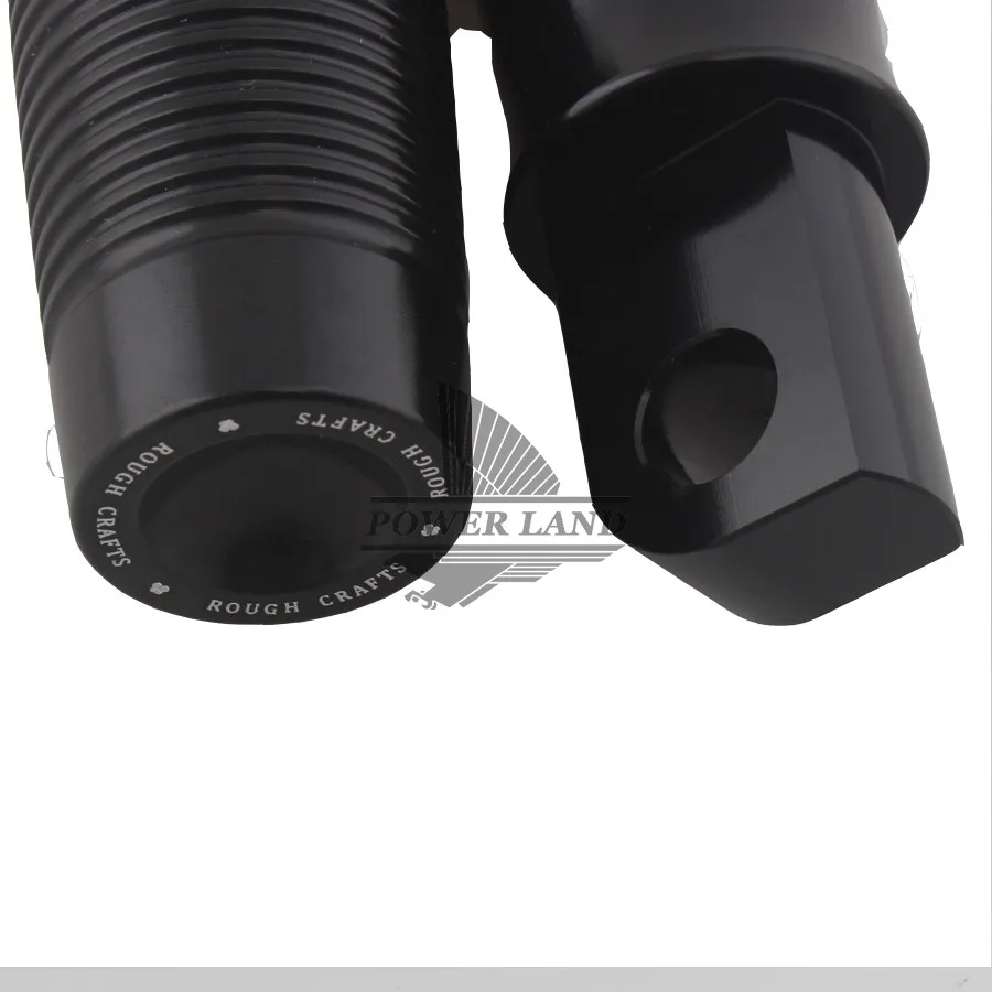 

Black Aluminum Rough Crafts Custom Footrest FootPeg For Harley SportsterXL883 1200 48 72 Dyna Fat Boy Softail Touring