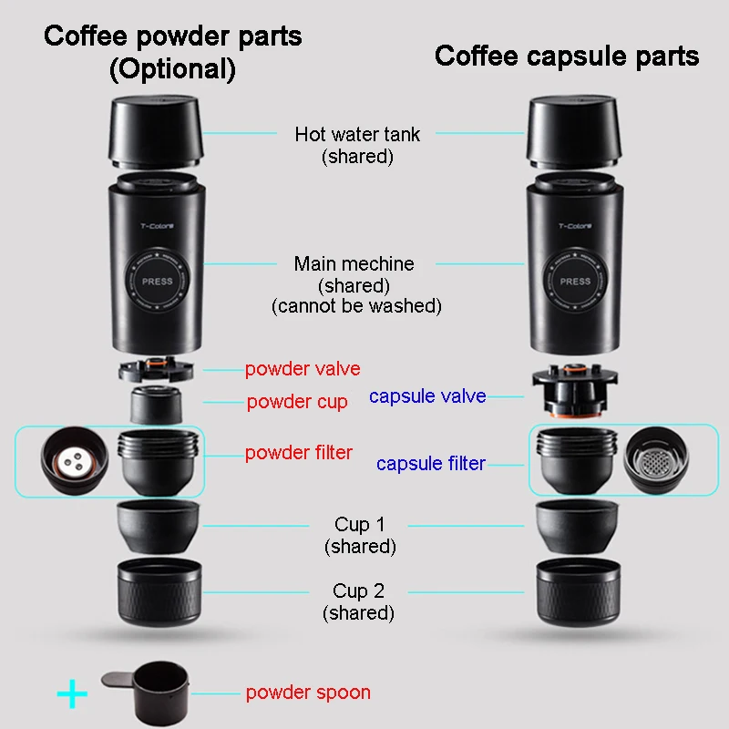 Портативный Электрический Кофе Mechine мини Nespresso кофеварка встроенный аккумулятор горячий/холодный Извлечение порошок и капсулы Открытый путешествия