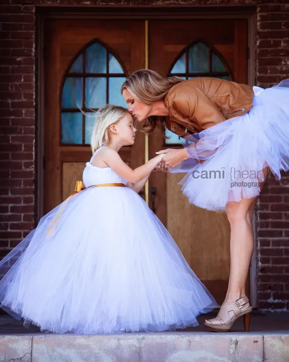 Candy Color Girls Pink Long Tutu Dress Kids Fluffy Tulle Princess Wedding Dresses with Satin Bow Waist Children Party Tutus 1Pcs | Детская