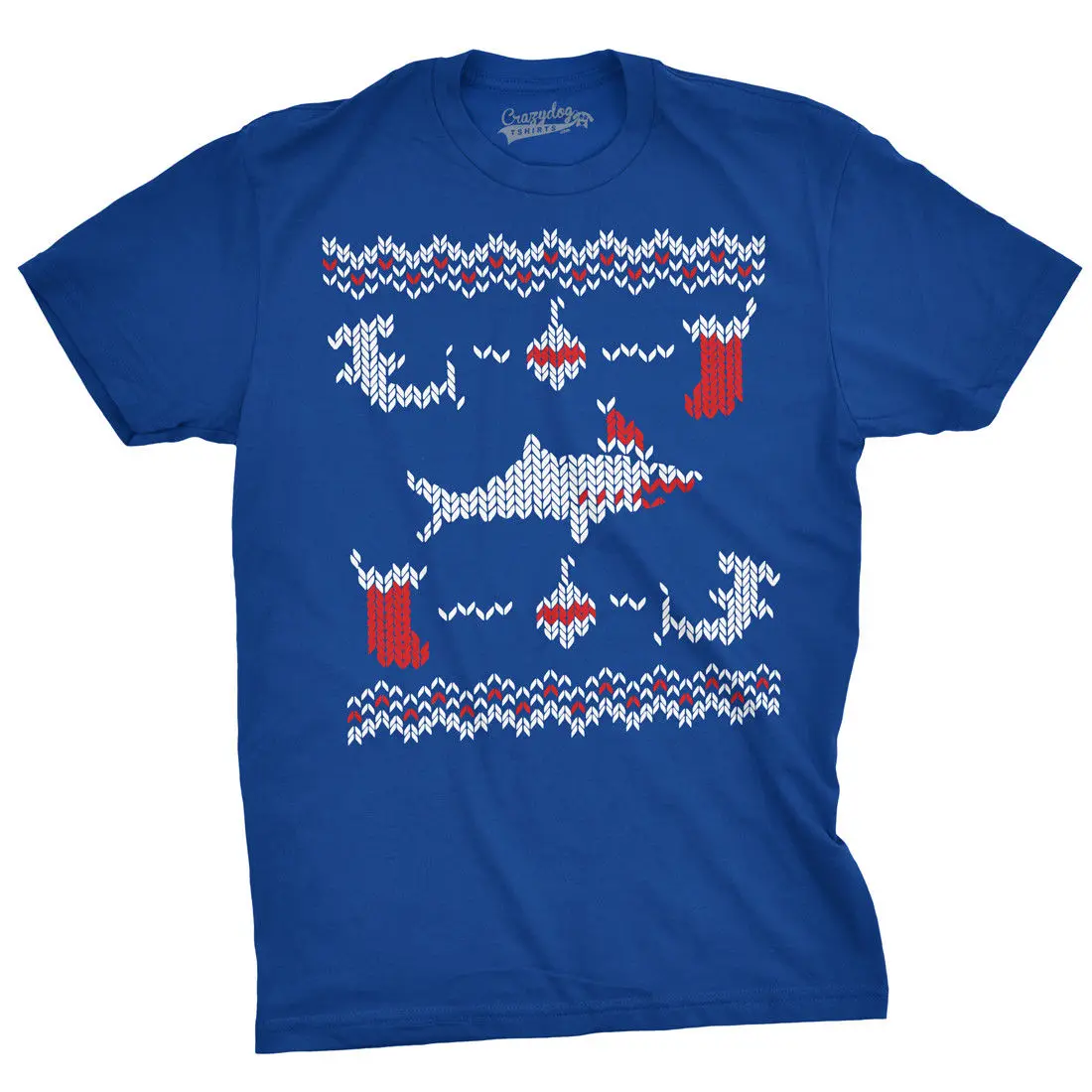 Для мужчин s акула укус забавные Уродливые Рождественские каникулы футболка с